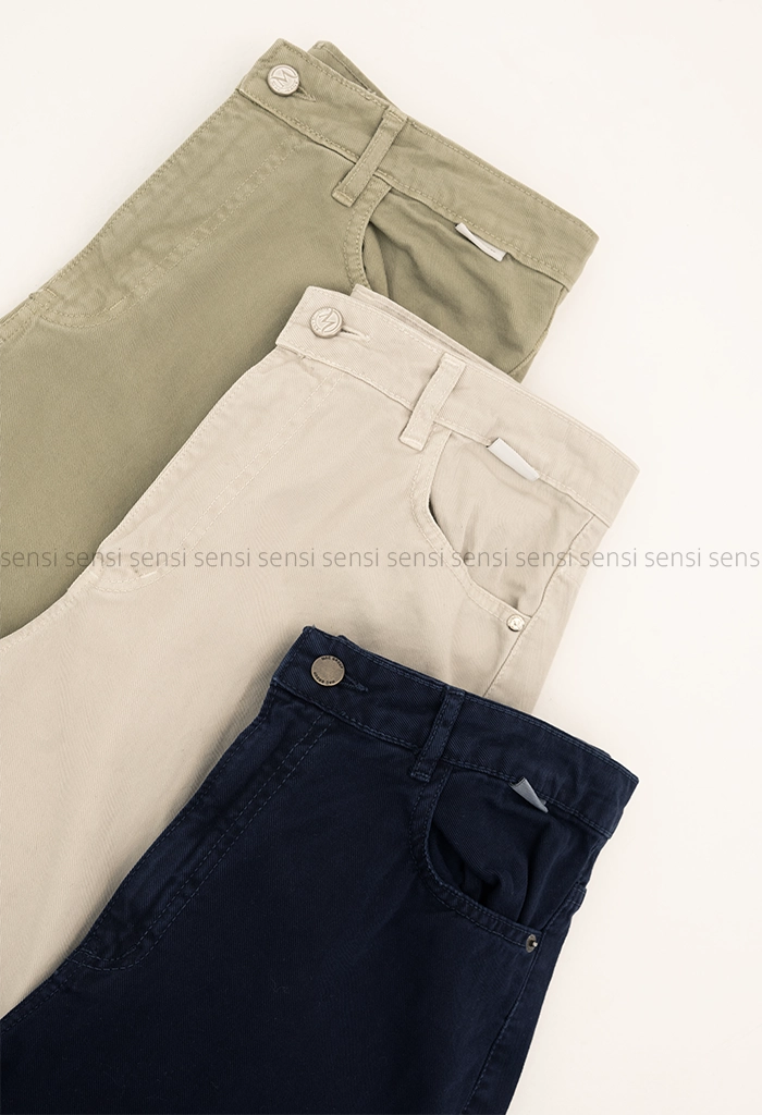 شلوار کتان نیم بگ کد1005225